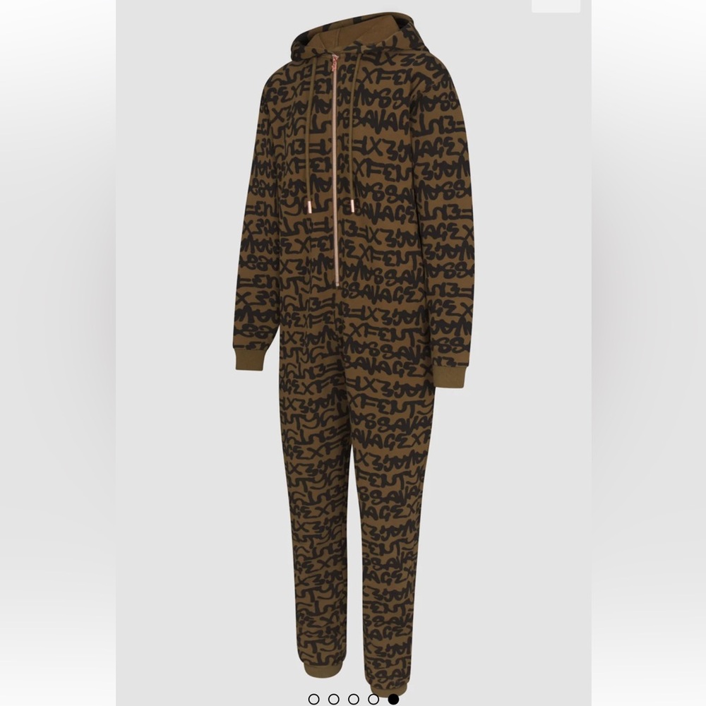 Savage X Fenty Forever Savage green fleece hooded onesie L/S - Picture 3 of 12